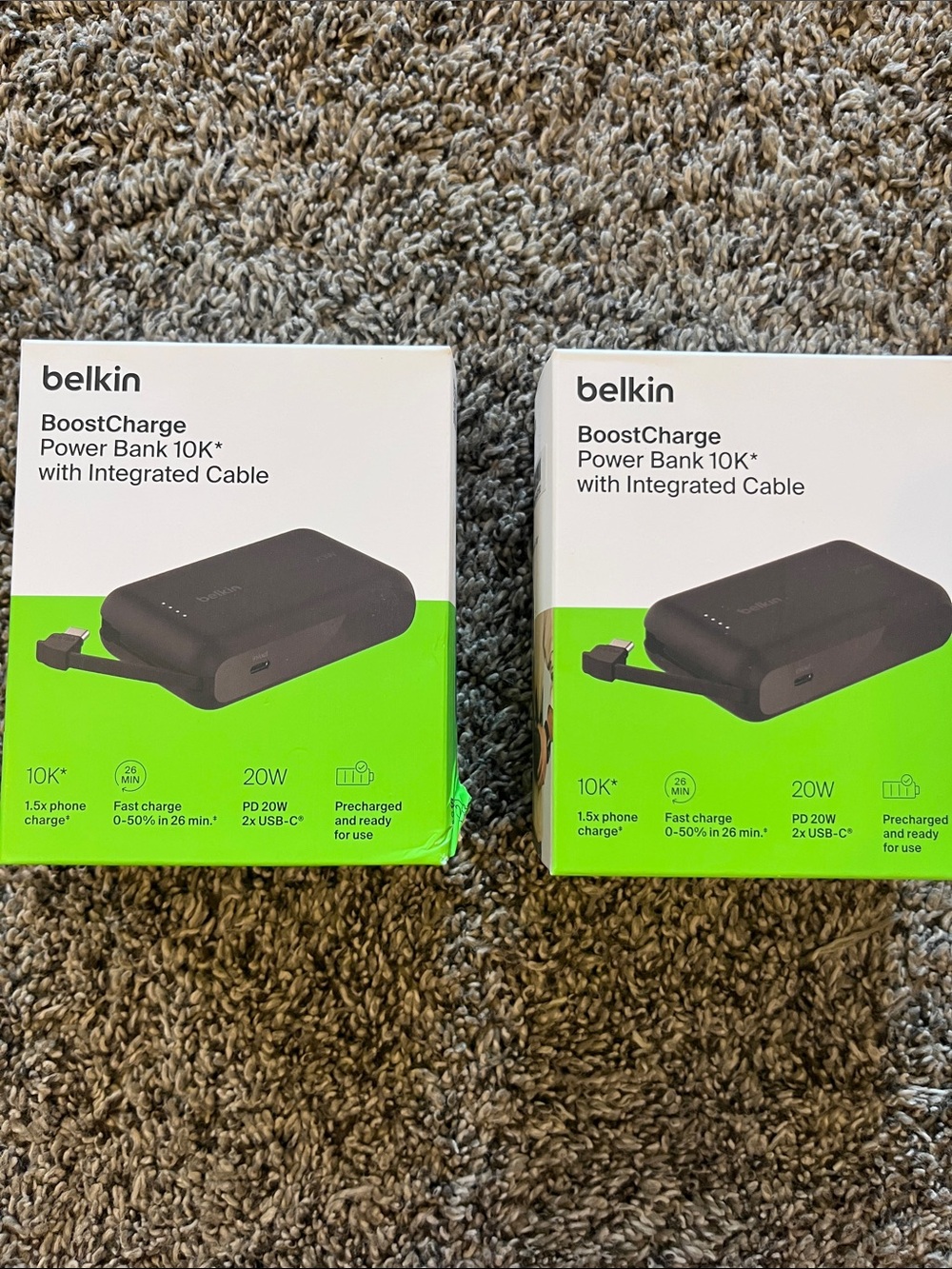 belkin Black Power Bank 10K with Integrated Cable (Pack of 2) - Picture 2 of 8